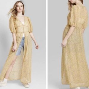 Wild Fable Sz L sheer button up maxi dress